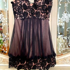 Jovani size 14 Bkack lace and beaded cocktail dress